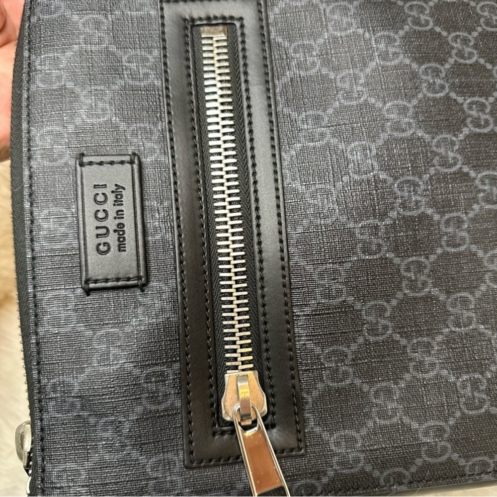 Gucci Messenger Bag Black/Gray Canvas - Picture 6 of 16